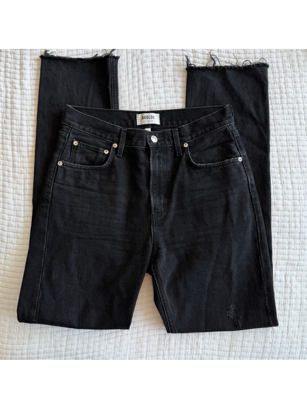 AGOLDE Cherie Distressed Jeans Black Women’s Size 27 - Picture 4 of 9